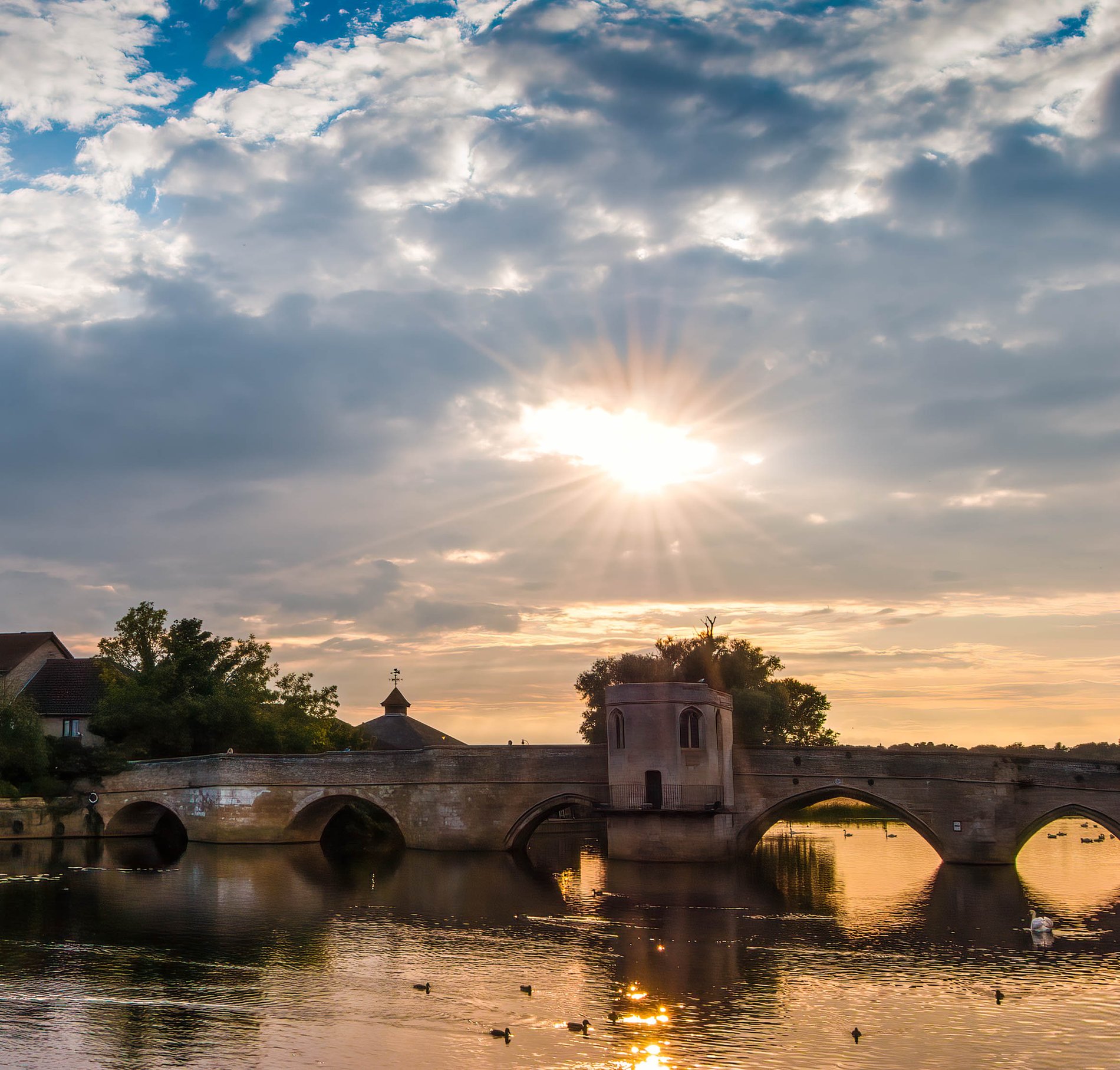 Sunset at St Ives Bridge, Cambridgeshire
