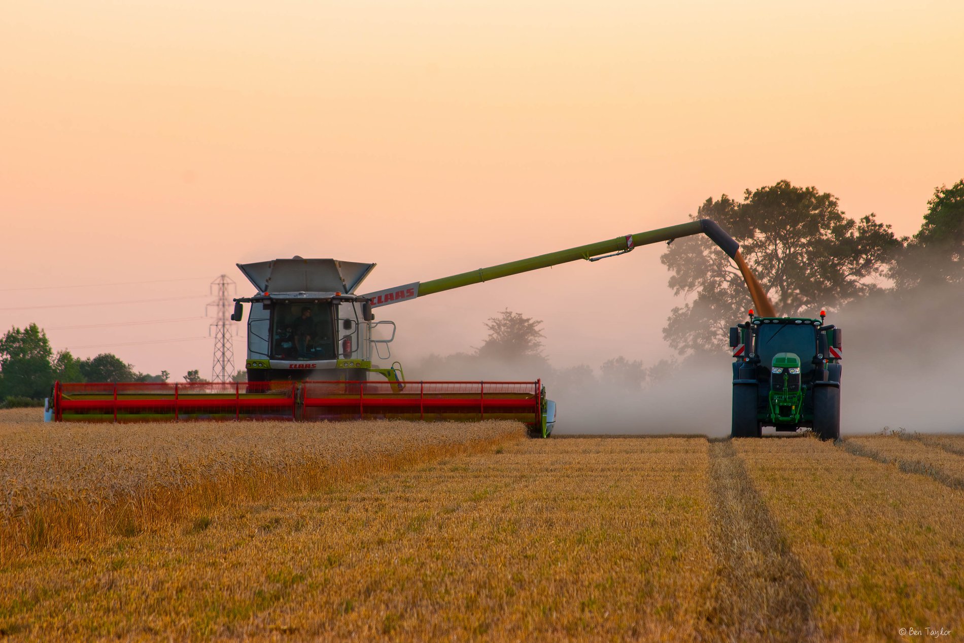 Harvesting at Sunset, Cambridgeshire