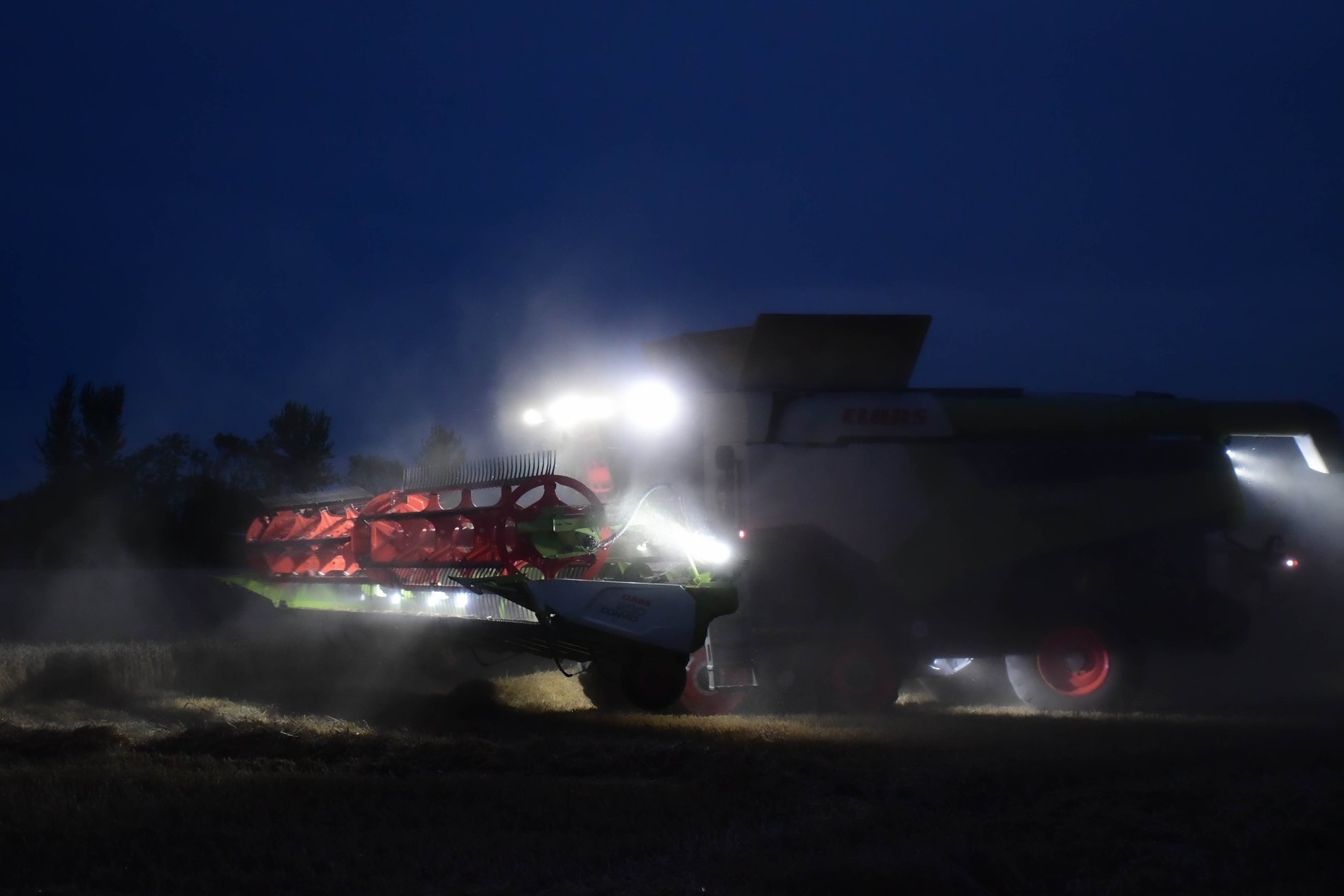 Combine Harvester at Dusk, Woodhurst
