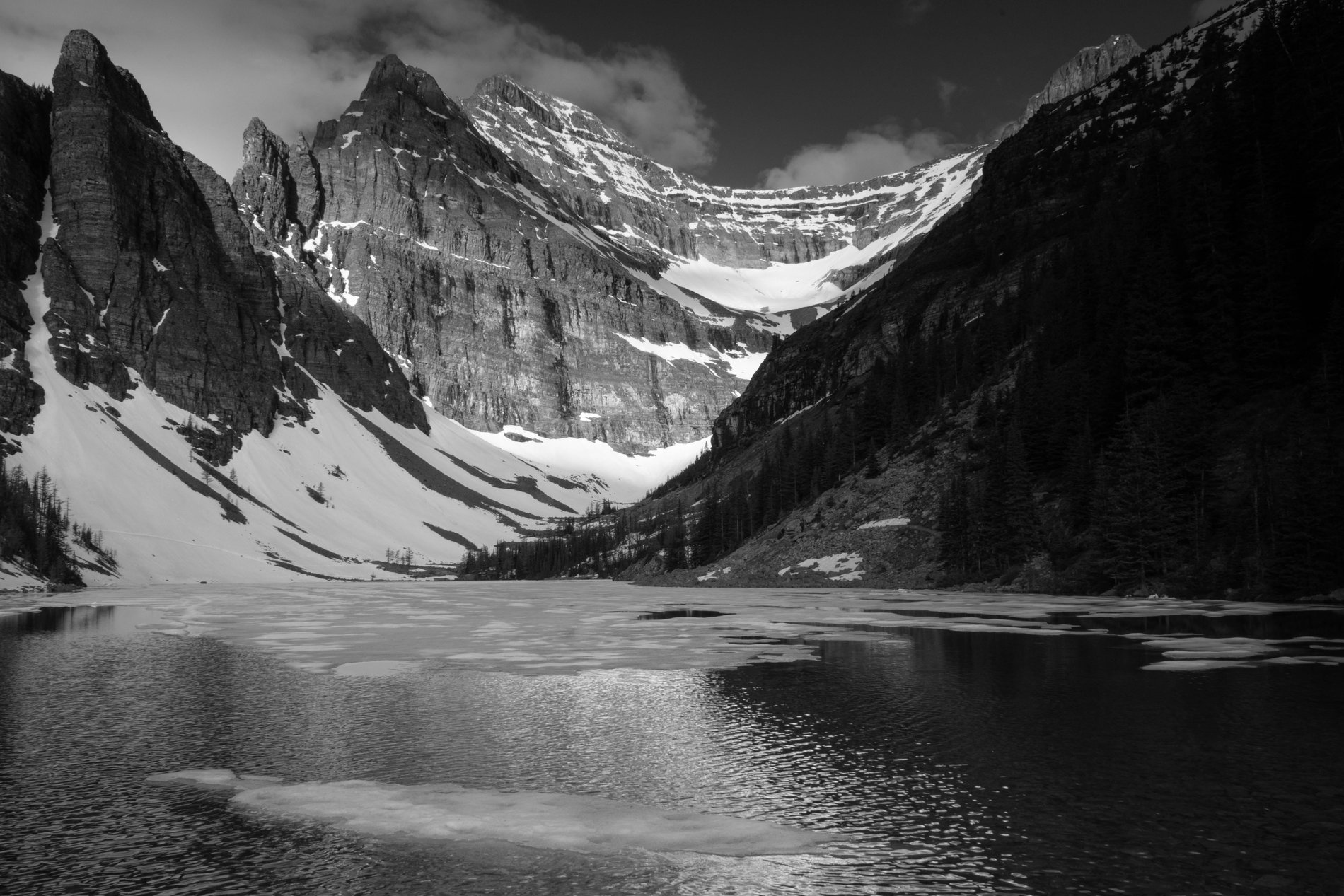Ice on Lake Agnes, Alberta