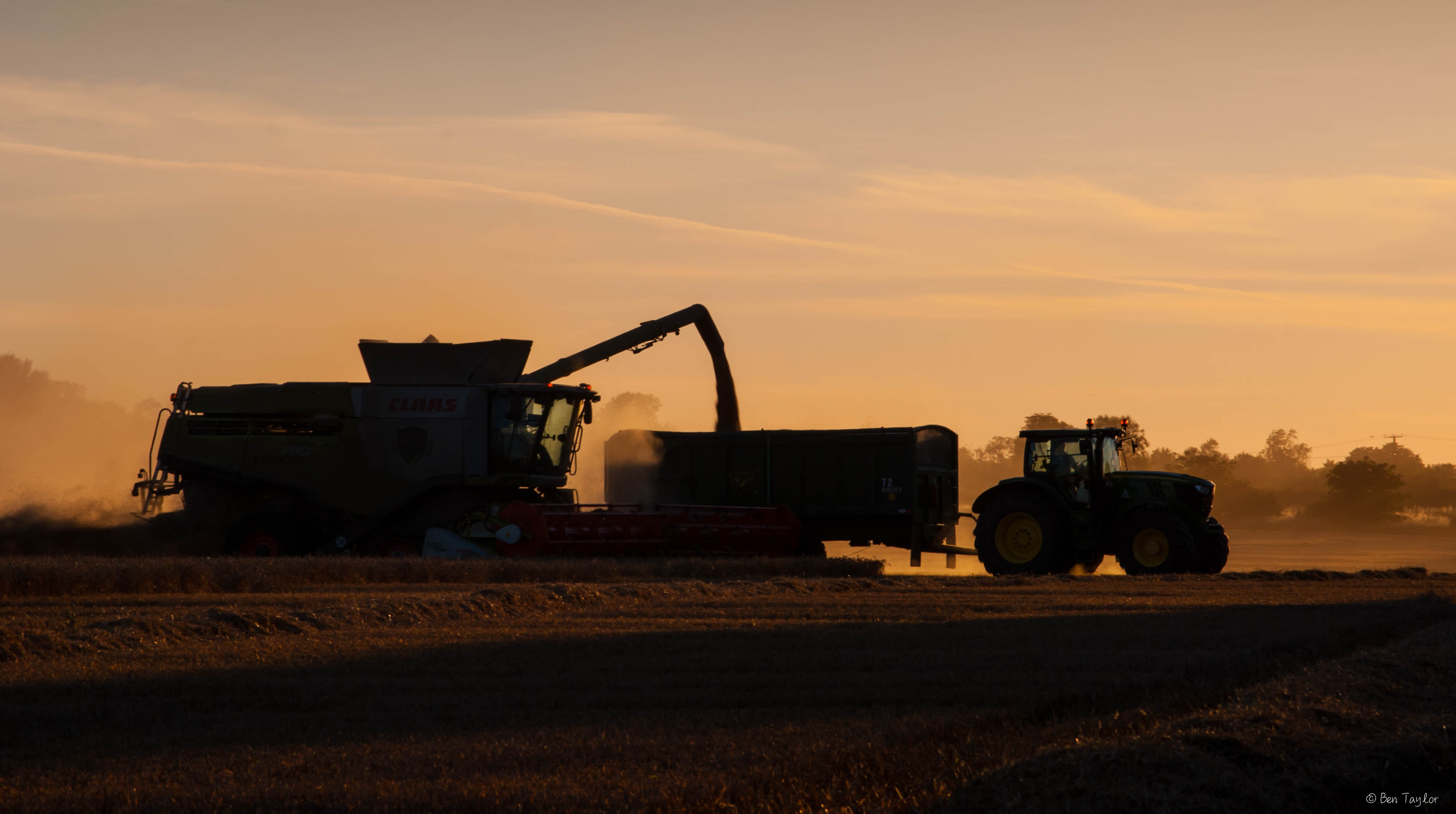 Harvest Sunset at Abbots Ripton, Cambridgeshire
