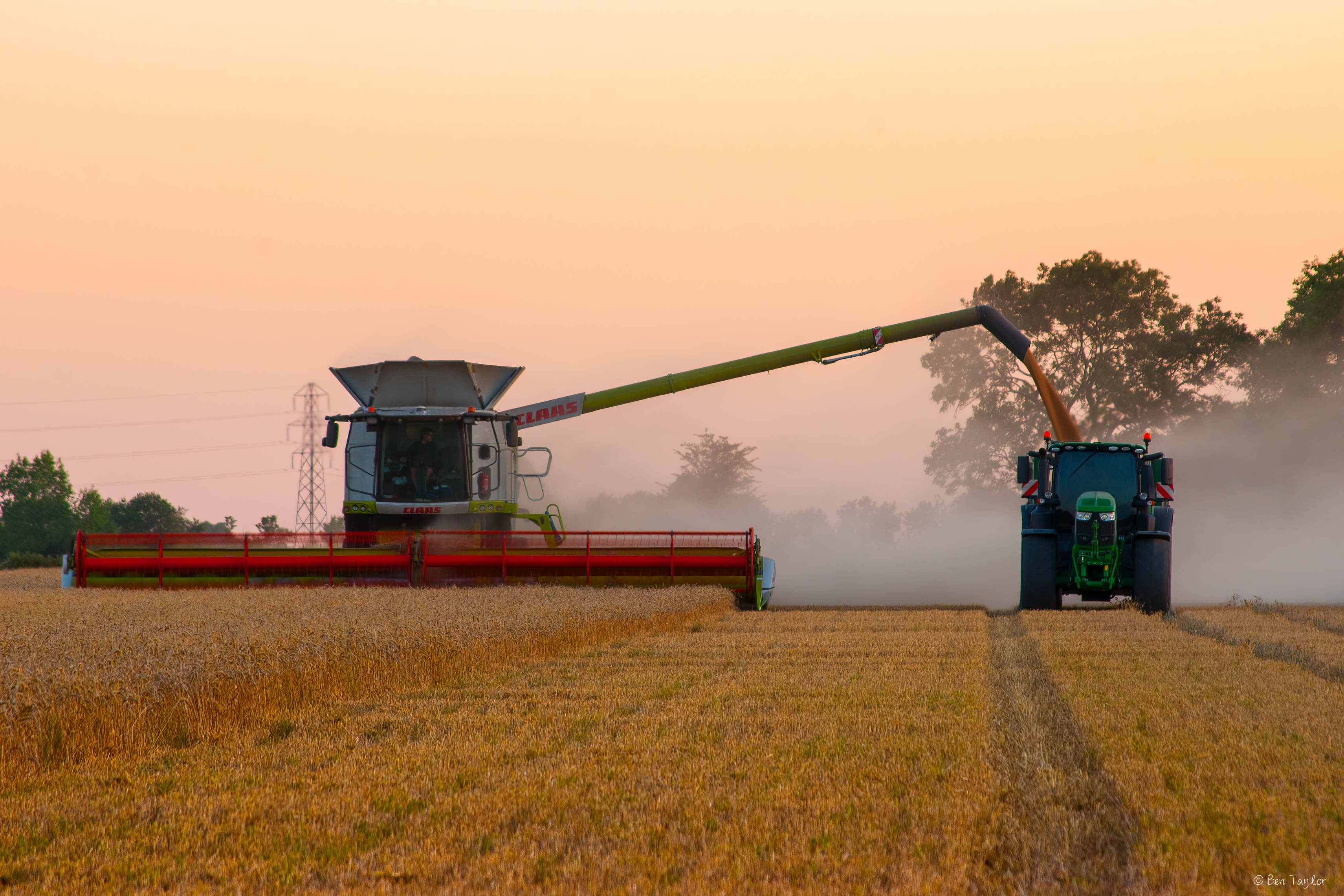 Harvesting at Sunset, Cambridgeshire