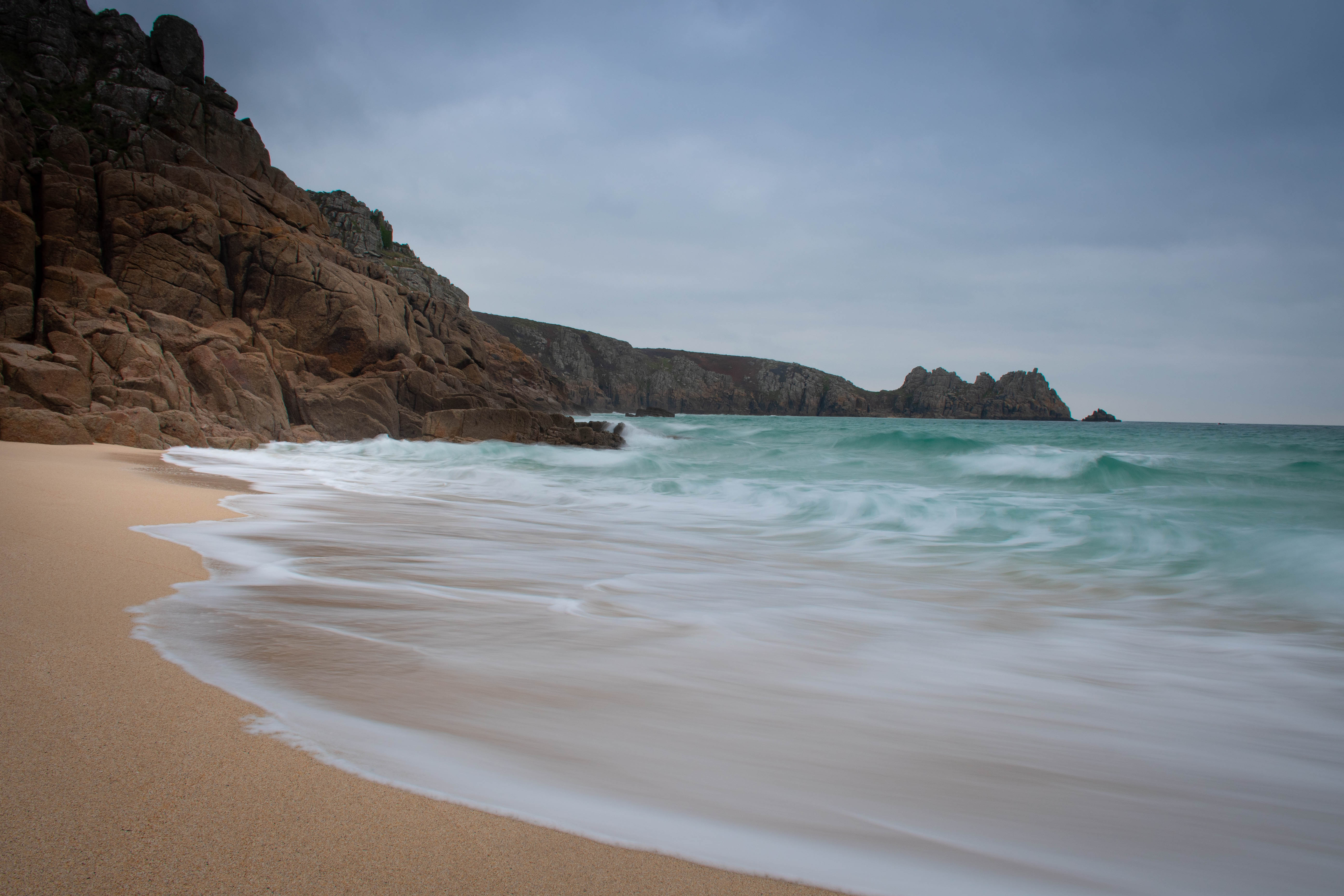 Porthcurno Beach at Sunrise, Cornwall